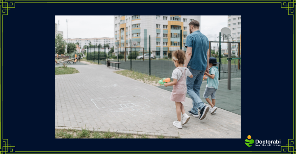 Man-walking-with-kids